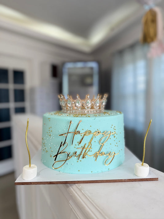 Pastel Cumpleaños Corona Celeste - 20 personas