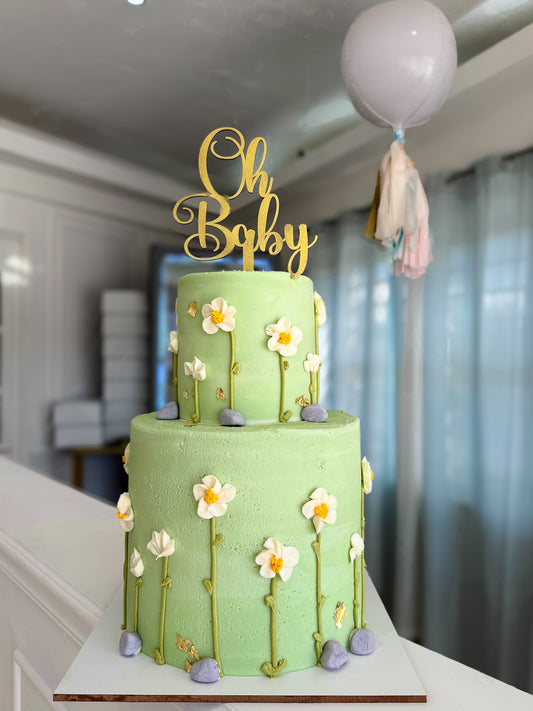 Pastel Baby Shower Floral Verde – 50 Personas