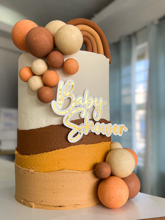 Pastel Baby Shower Tierra Dulce - 15 personas